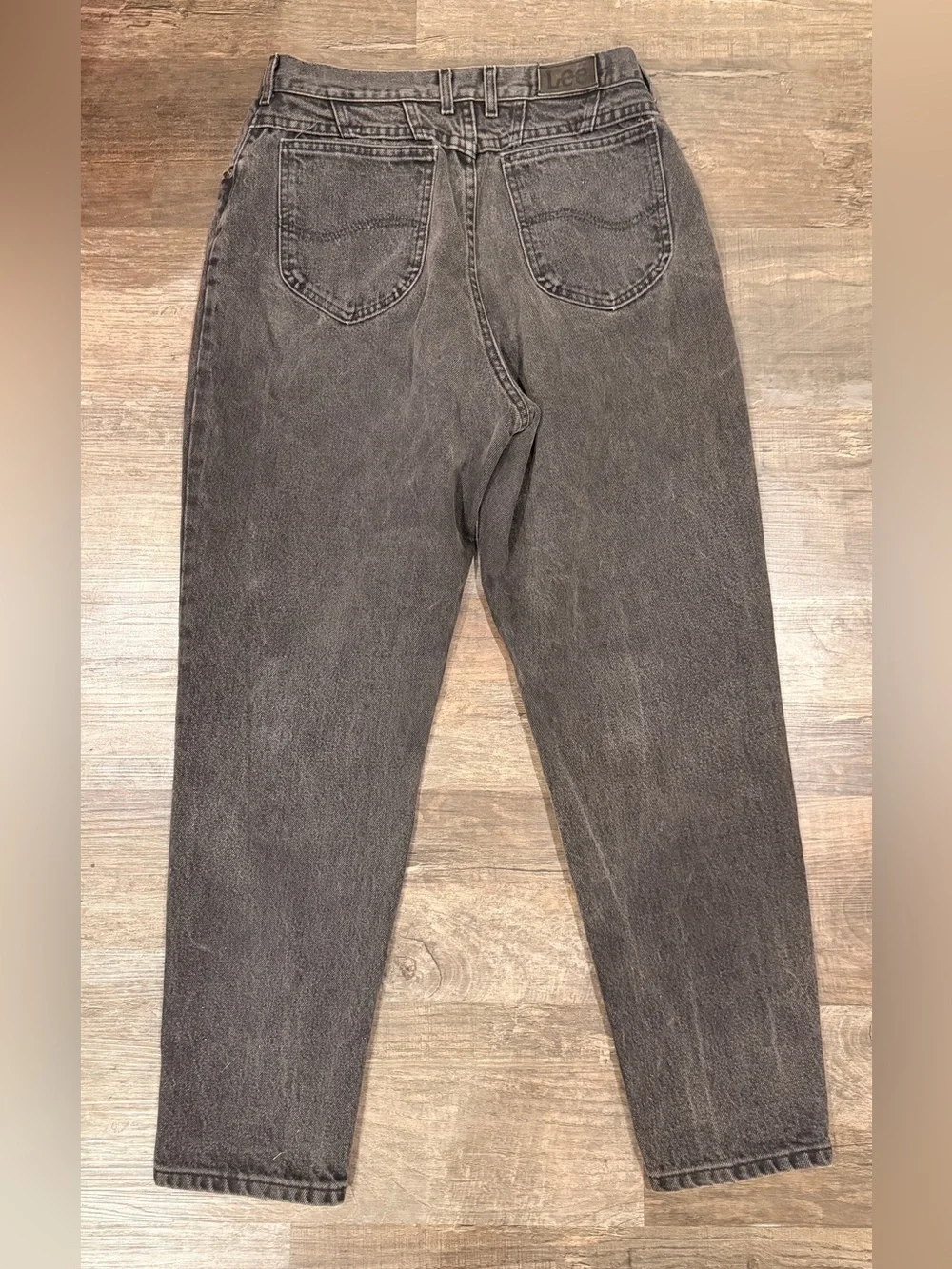 Lee Men's Washed Black Tapered Straight Jeans